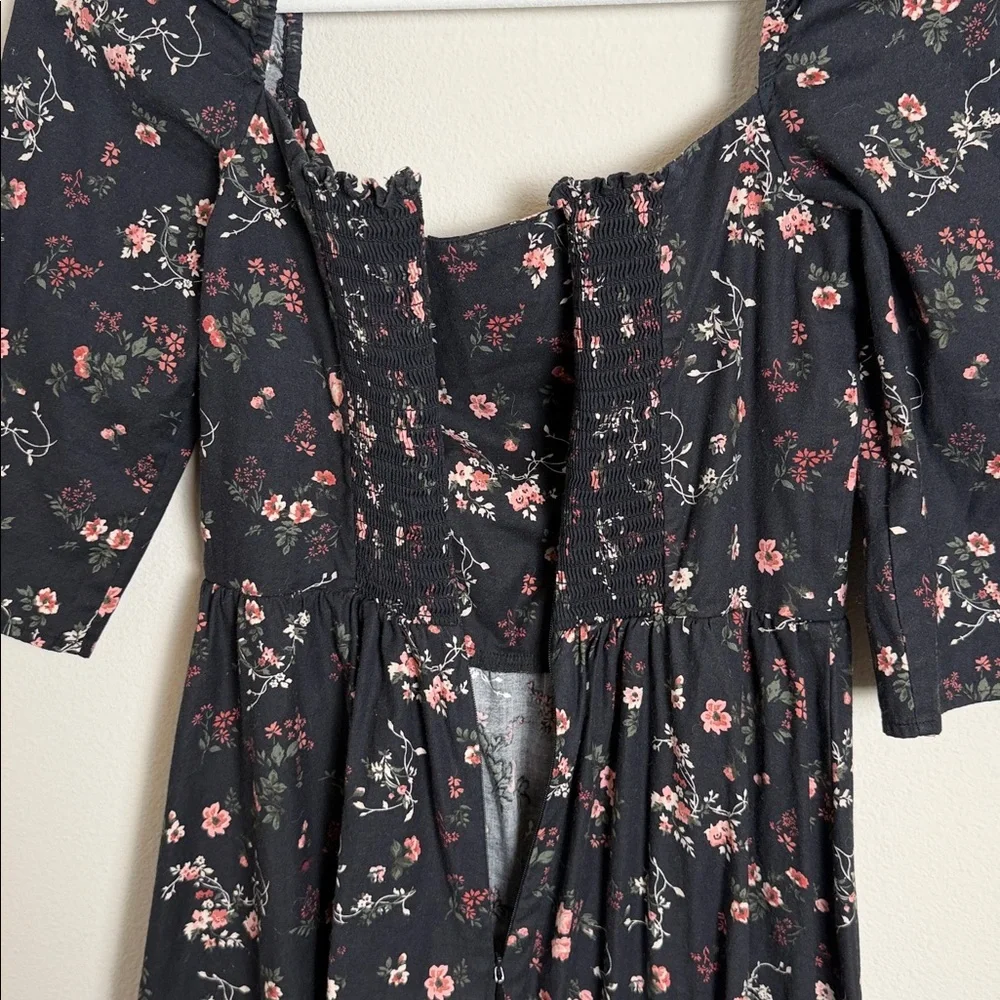 Reformation Cyprus Organic Cotton Blend Floral Midi Dress Size 6 Party Summer - Picture 8 of 9
